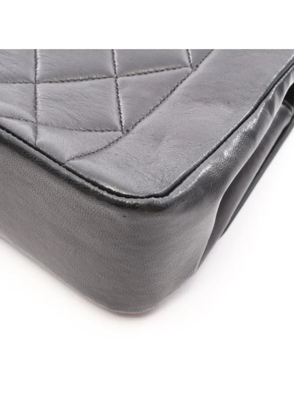 Chanel Shoulder Bag Quilted Diana Flap Black Lambskin Chain
